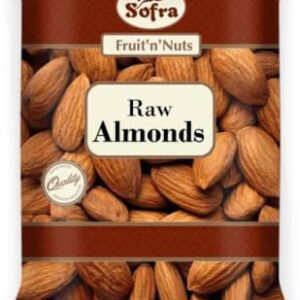 Sofra Premium Quality Almonds Raw Whole Natural Skins On Almonds Unroasted Gluten Free Vegetarian Vegan 1kg