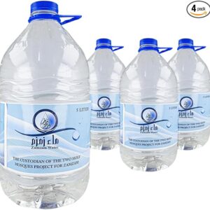 Zam Zam Water, Makkah Al Mukarramah, Zemzem Suyu, Zamzam, Spring Water, Fountain, Water (4 x 5 Litres)