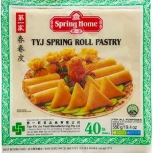 TYJ Spring Roll Pastry | 40 Sheets | 8'' | 550G | Frozen | Spring Home | Easy Cook | Easy Wrap