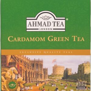 Ahmad Tea 100 Teabags, Cardamom Green, Green Tea, 1 x 100 Teabags