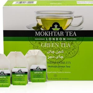 Mokhtar Tea London | Premium Quality Green Tea | 100 Teabags | Large Teabags for Whole Pot | 100% Natural