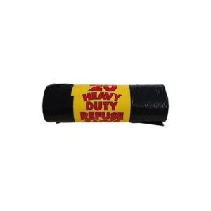 ROYAL MARKETS ROLL OF 20 HEAVY DUTY REFUSE SACKS HOME RUBBISH WASTE BIN LINER BLACK BAGS (1)